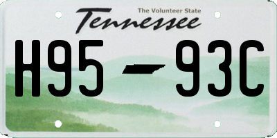 TN license plate H9593C