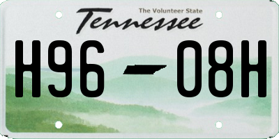 TN license plate H9608H