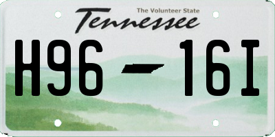 TN license plate H9616I