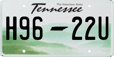 TN license plate H9622U