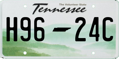 TN license plate H9624C