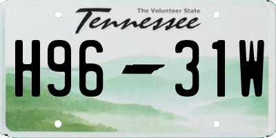 TN license plate H9631W