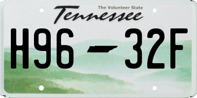 TN license plate H9632F