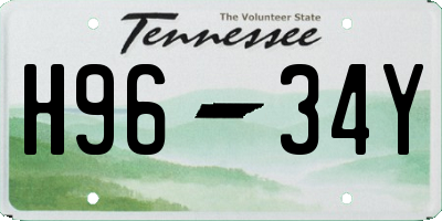 TN license plate H9634Y