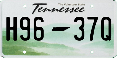 TN license plate H9637Q