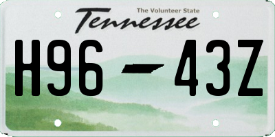 TN license plate H9643Z