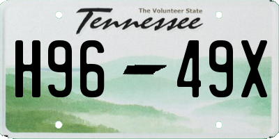 TN license plate H9649X