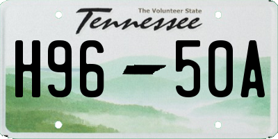 TN license plate H9650A