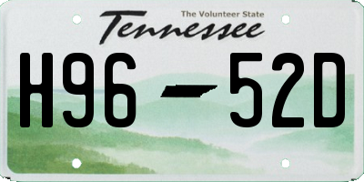 TN license plate H9652D