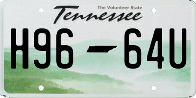 TN license plate H9664U