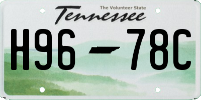 TN license plate H9678C