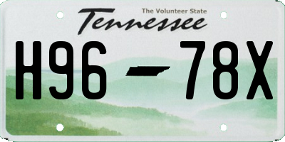 TN license plate H9678X