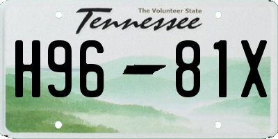 TN license plate H9681X