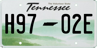 TN license plate H9702E