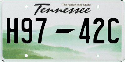 TN license plate H9742C
