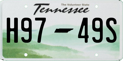 TN license plate H9749S