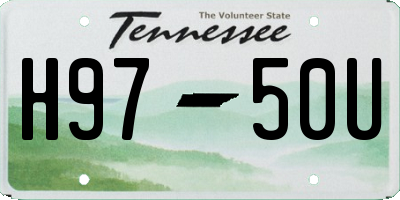 TN license plate H9750U