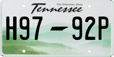 TN license plate H9792P