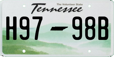 TN license plate H9798B