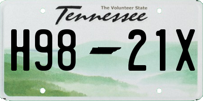 TN license plate H9821X