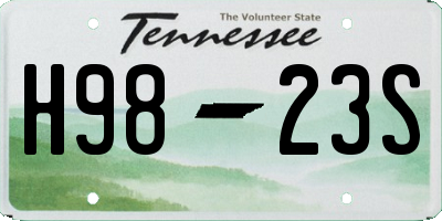 TN license plate H9823S