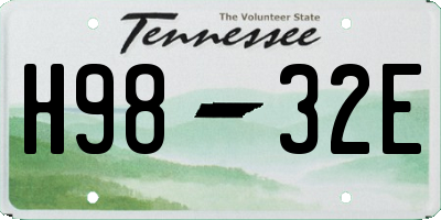 TN license plate H9832E