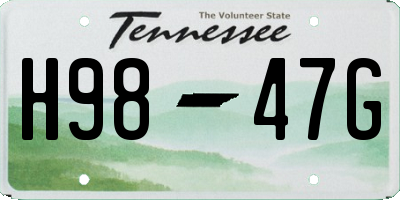 TN license plate H9847G