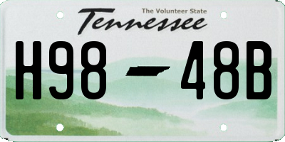 TN license plate H9848B