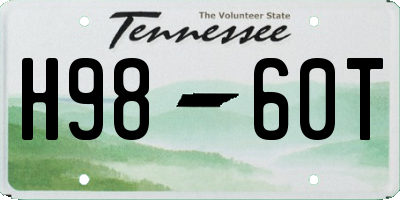 TN license plate H9860T