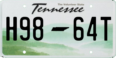 TN license plate H9864T