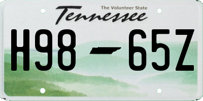 TN license plate H9865Z