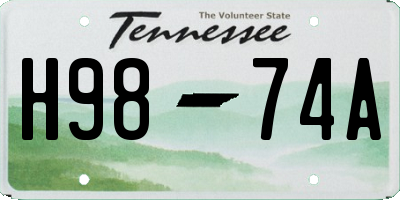 TN license plate H9874A