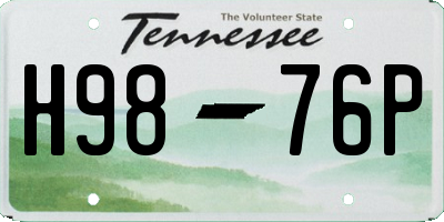 TN license plate H9876P