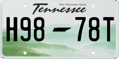TN license plate H9878T