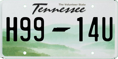 TN license plate H9914U