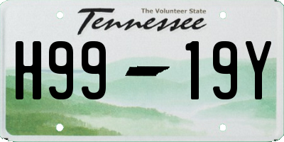 TN license plate H9919Y