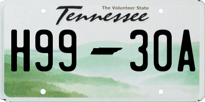 TN license plate H9930A