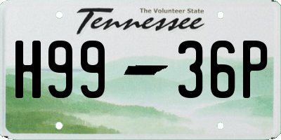 TN license plate H9936P