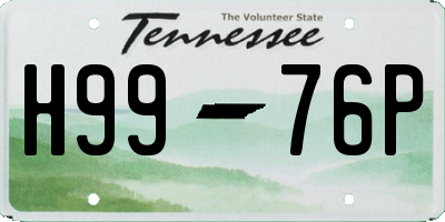 TN license plate H9976P