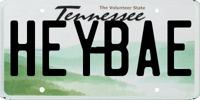 TN license plate HEYBAE