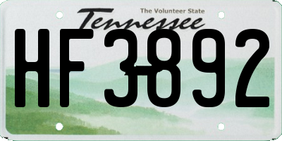 TN license plate HF3892