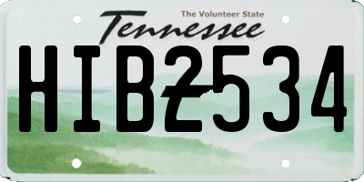 TN license plate HIB2534