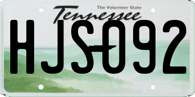 TN license plate HJS092