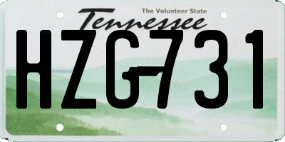 TN license plate HZG731