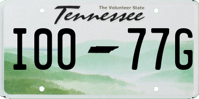 TN license plate I0077G