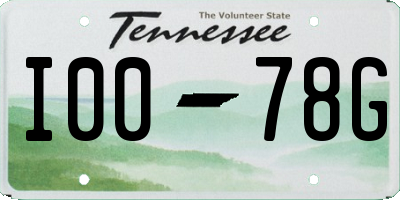 TN license plate I0078G