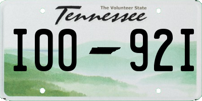TN license plate I0092I