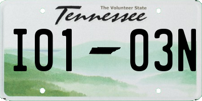 TN license plate I0103N