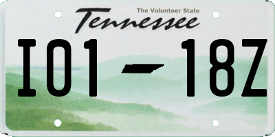 TN license plate I0118Z