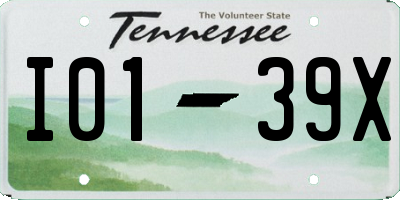 TN license plate I0139X